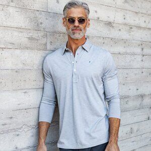 Criquet Shirts brrr° Long Sleeve Range Polo - Silverado Size ll